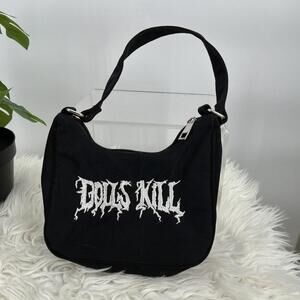 Dolls Kill Mini Purse Hand Shoulder Bag Black Logo